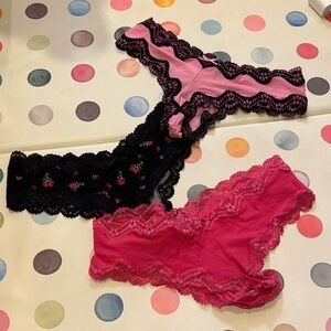 Vintage Victorias Secret Women's Lace-Trim cheeky hipster underwear lingerie